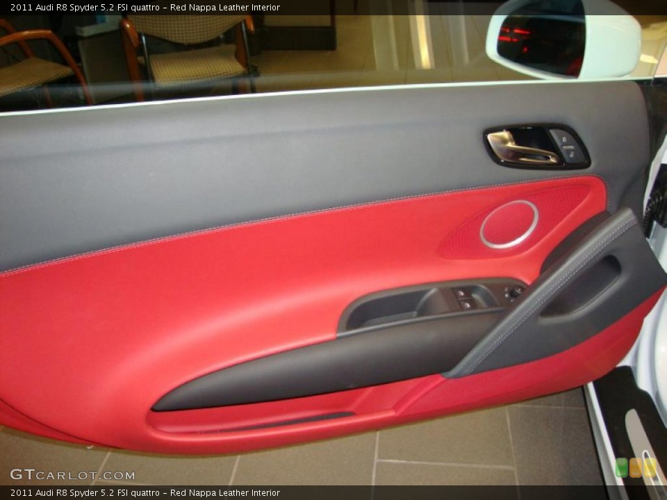 Red Nappa Leather Interior Door Panel for the 2011 Audi R8 Spyder 5.2 FSI quattro #41470695