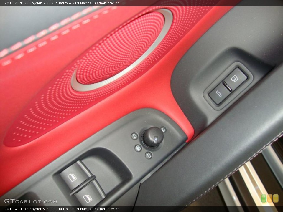 Red Nappa Leather Interior Controls for the 2011 Audi R8 Spyder 5.2 FSI quattro #41470711