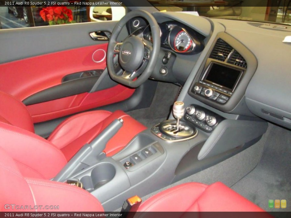 Red Nappa Leather Interior Dashboard for the 2011 Audi R8 Spyder 5.2 FSI quattro #41470759