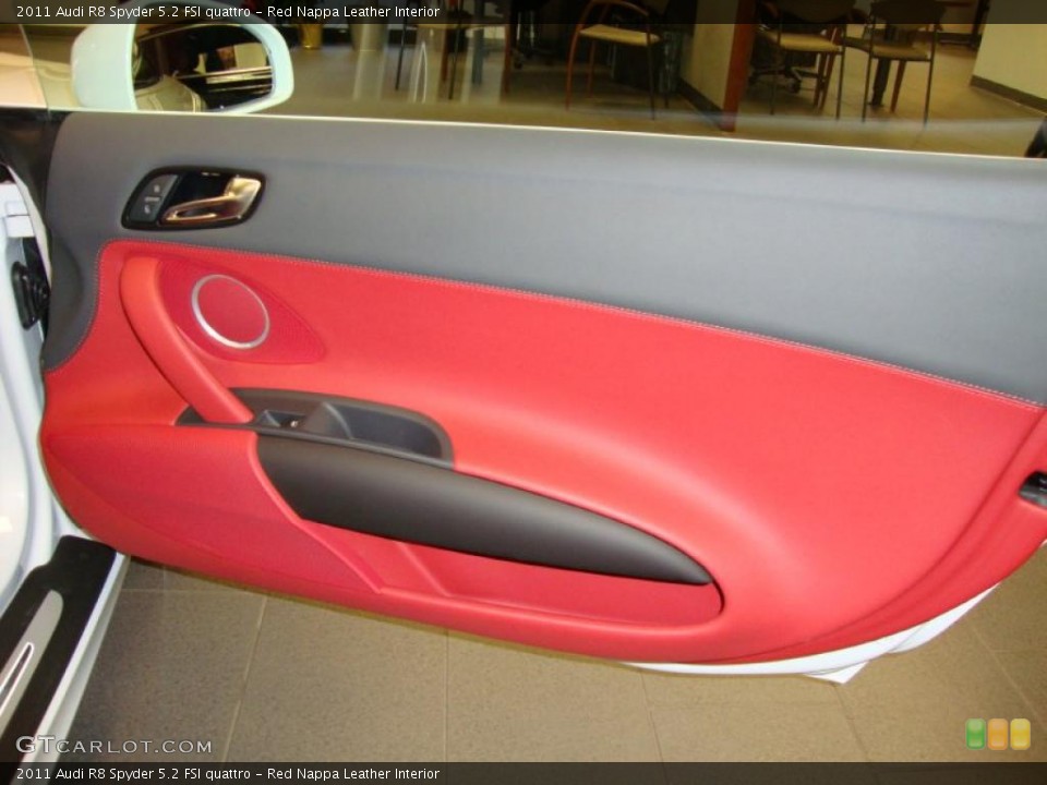 Red Nappa Leather Interior Door Panel for the 2011 Audi R8 Spyder 5.2 FSI quattro #41470799