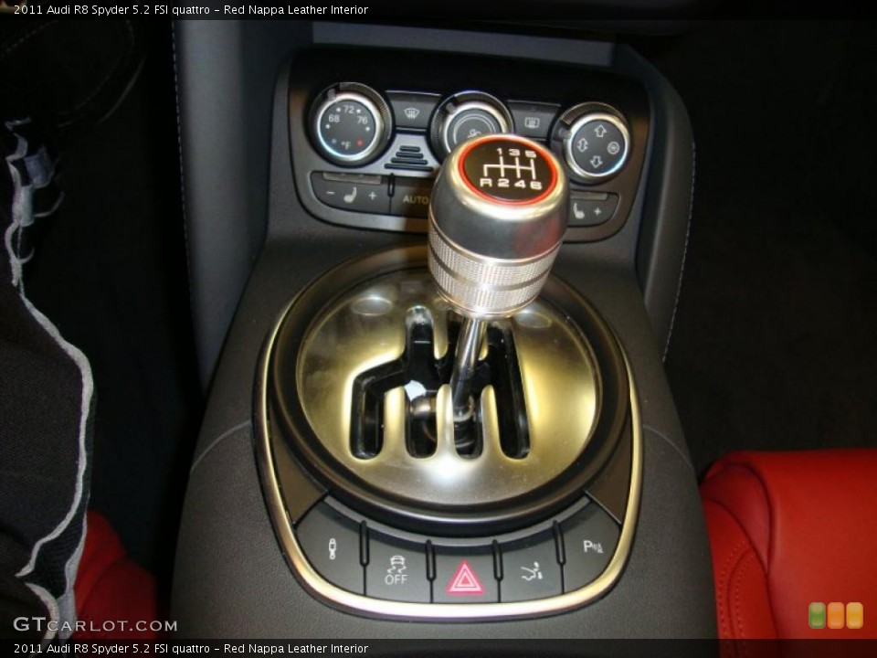 Red Nappa Leather Interior Transmission for the 2011 Audi R8 Spyder 5.2 FSI quattro #41470915
