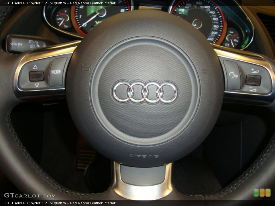 Red Nappa Leather Interior Controls for the 2011 Audi R8 Spyder 5.2 FSI quattro #41470975