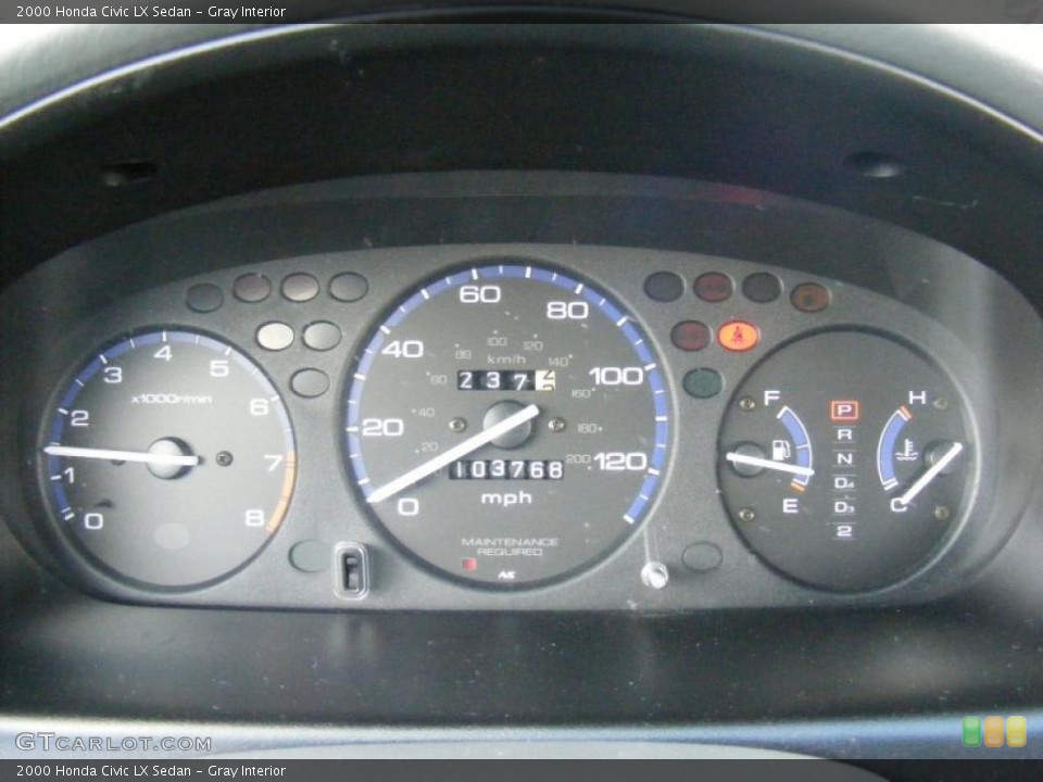 Gray Interior Gauges for the 2000 Honda Civic LX Sedan #41477835