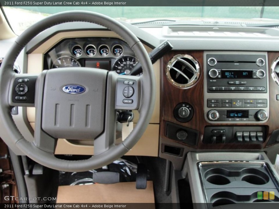 Adobe Beige Interior Dashboard for the 2011 Ford F250 Super Duty Lariat Crew Cab 4x4 #41484735