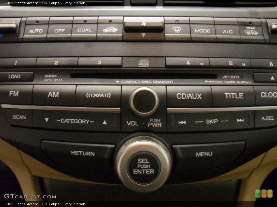 Ivory Interior Controls for the 2009 Honda Accord EX-L Coupe #41486235