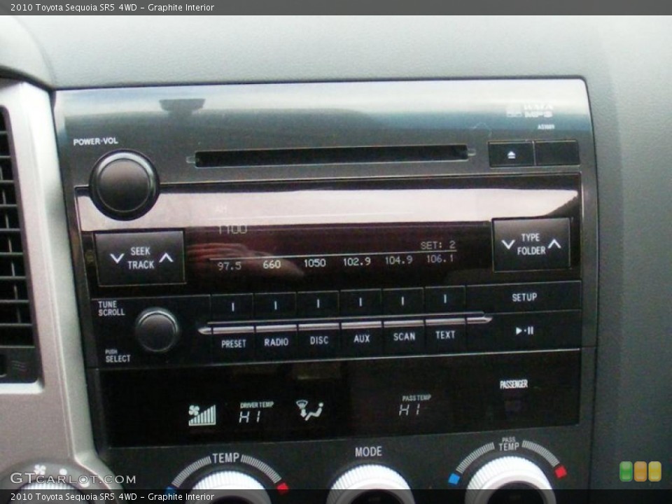 Graphite Interior Controls for the 2010 Toyota Sequoia SR5 4WD #41487419