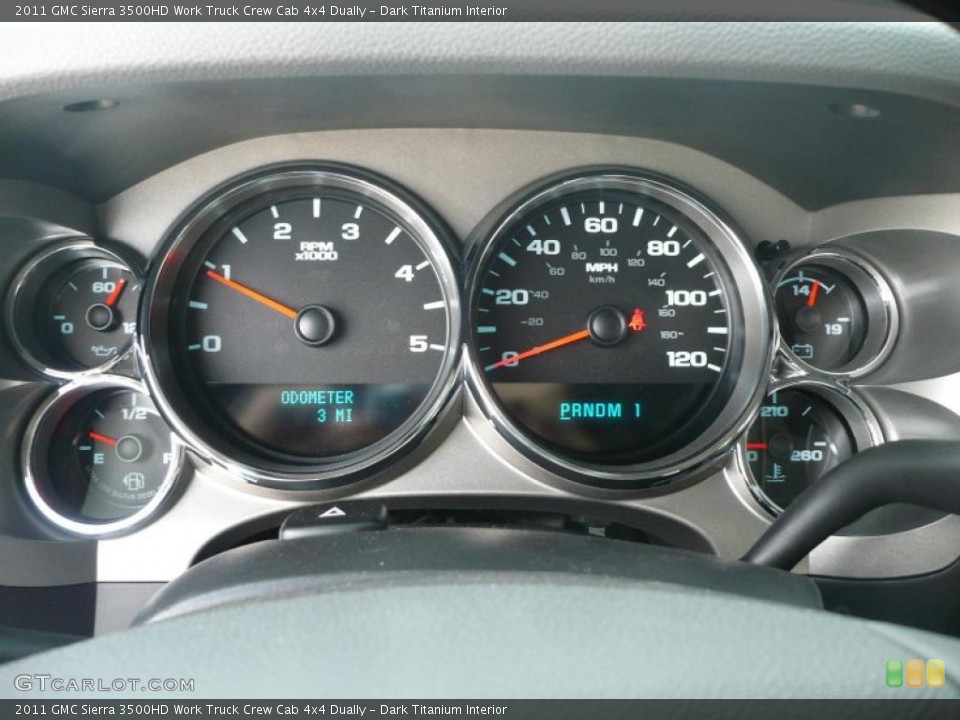Dark Titanium Interior Gauges for the 2011 GMC Sierra 3500HD Work Truck Crew Cab 4x4 Dually #41489991