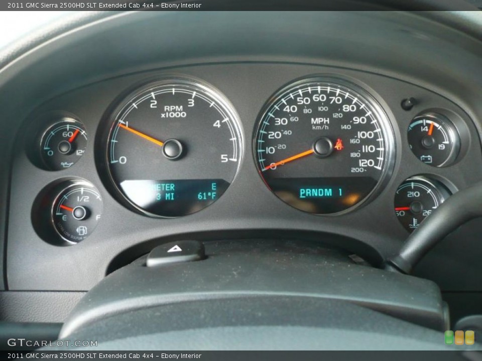 Ebony Interior Gauges for the 2011 GMC Sierra 2500HD SLT Extended Cab 4x4 #41490747