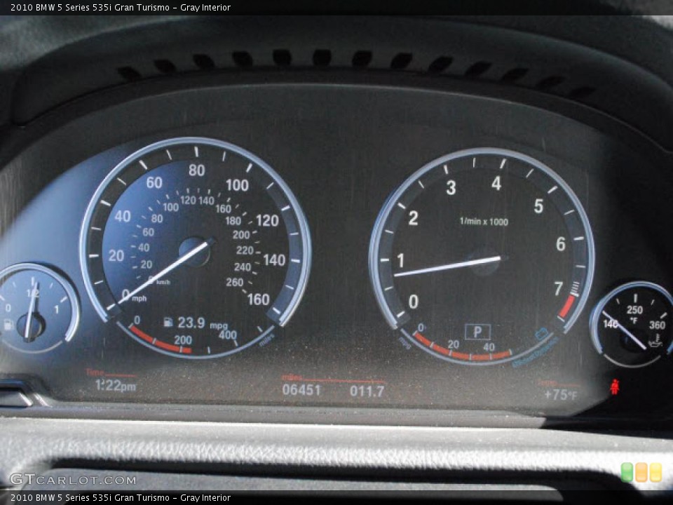 Gray Interior Gauges for the 2010 BMW 5 Series 535i Gran Turismo #41494903