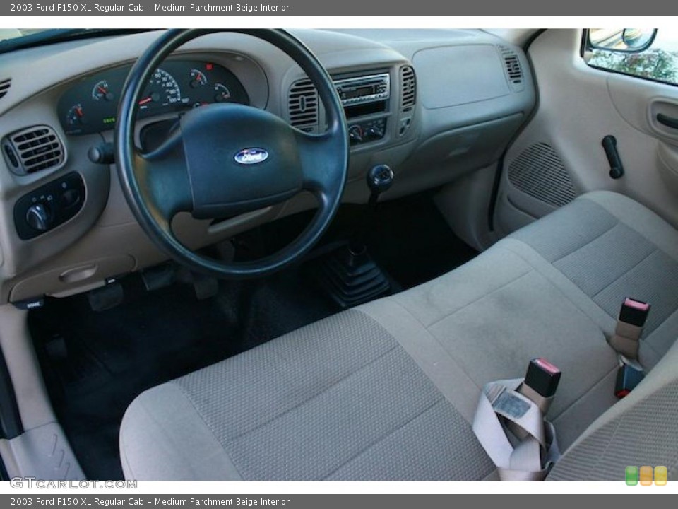 Medium Parchment Beige Interior Prime Interior for the 2003 Ford F150 XL Regular Cab #41497126