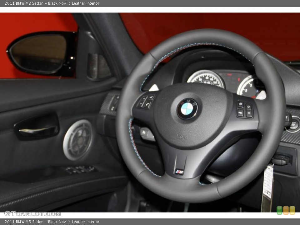 Black Novillo Leather Interior Steering Wheel for the 2011 BMW M3 Sedan #41501236