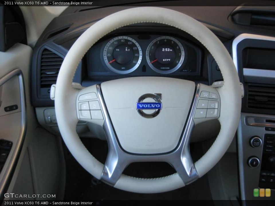 Sandstone Beige Interior Steering Wheel for the 2011 Volvo XC60 T6 AWD #41502562