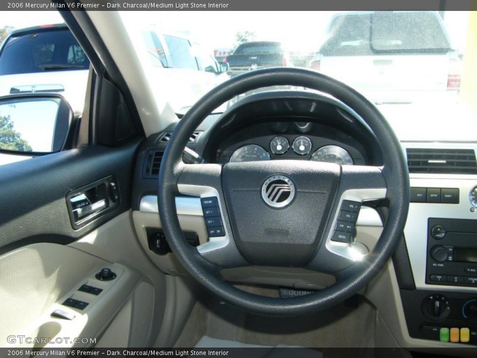 Dark Charcoal/Medium Light Stone Interior Steering Wheel for the 2006 Mercury Milan V6 Premier #41513233