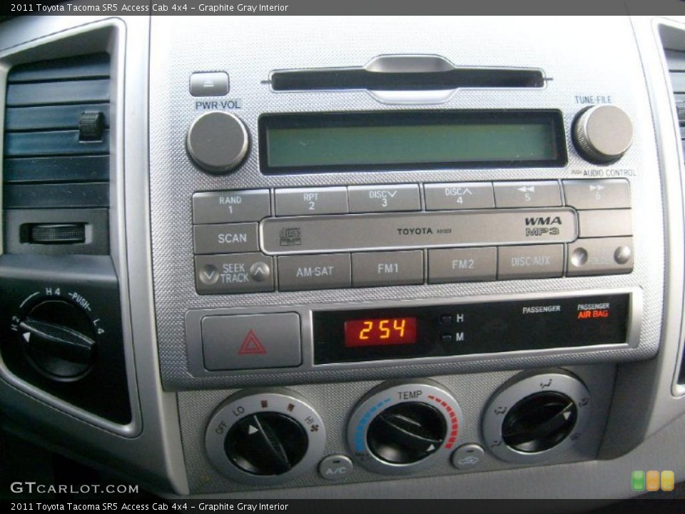 Graphite Gray Interior Controls for the 2011 Toyota Tacoma SR5 Access Cab 4x4 #41514185
