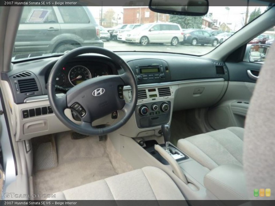 Beige Interior Prime Interior for the 2007 Hyundai Sonata SE V6 #41526905