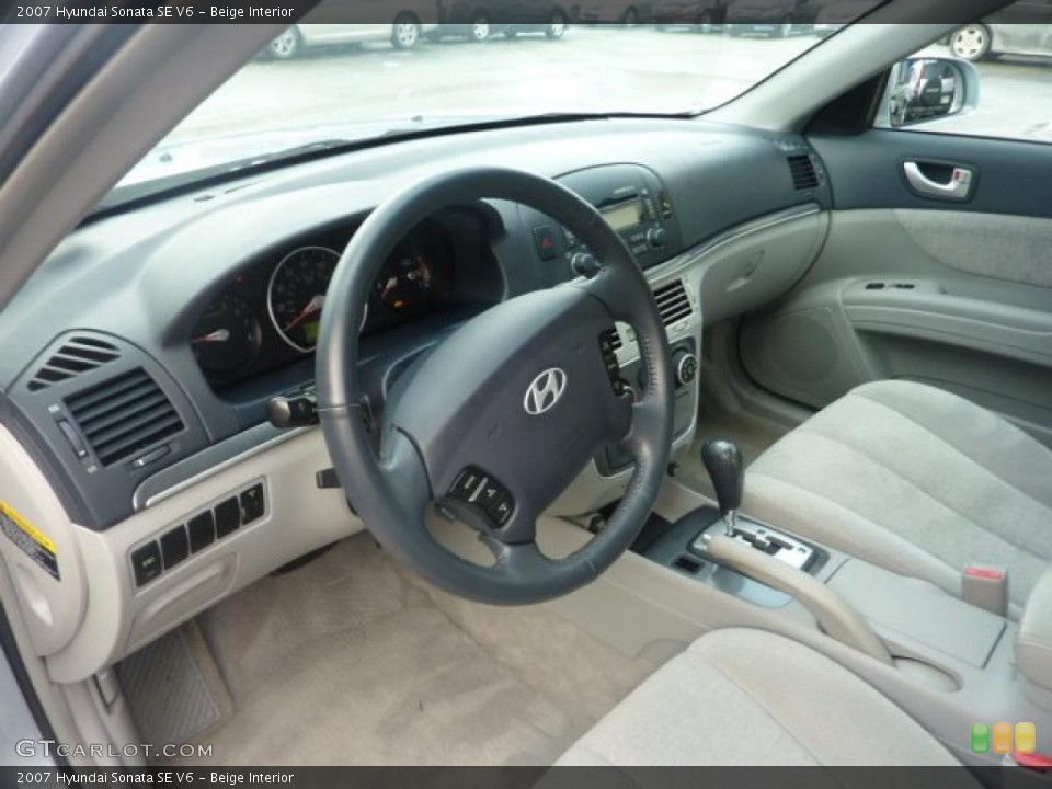 Beige Interior Prime Interior for the 2007 Hyundai Sonata SE V6 #41526943