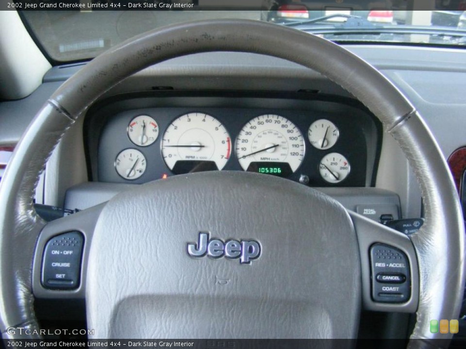 Dark Slate Gray Interior Steering Wheel for the 2002 Jeep Grand Cherokee Limited 4x4 #41528181