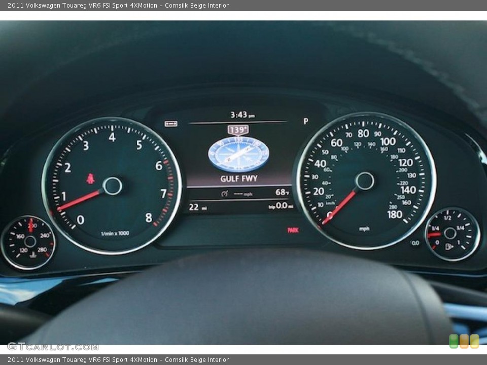 Cornsilk Beige Interior Gauges for the 2011 Volkswagen Touareg VR6 FSI Sport 4XMotion #41531857