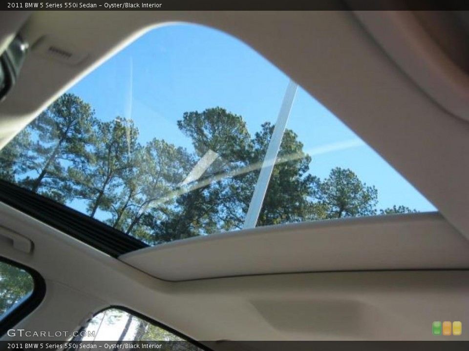 Oyster/Black Interior Sunroof for the 2011 BMW 5 Series 550i Sedan #41532105