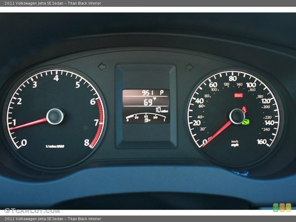 Titan Black Interior Gauges for the 2011 Volkswagen Jetta SE Sedan #41532561