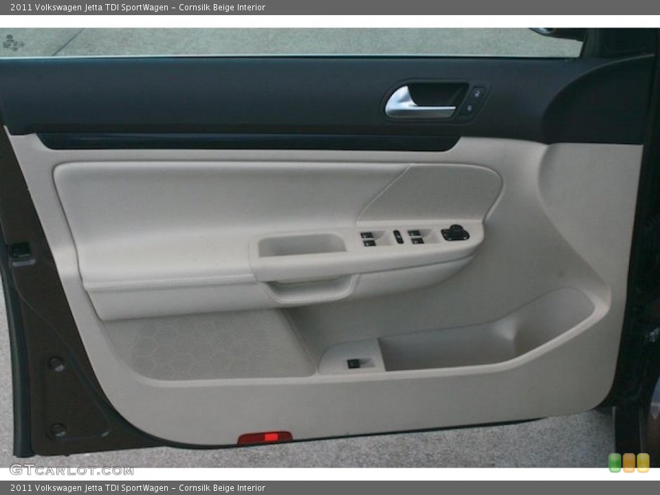 Cornsilk Beige Interior Door Panel for the 2011 Volkswagen Jetta TDI SportWagen #41532669