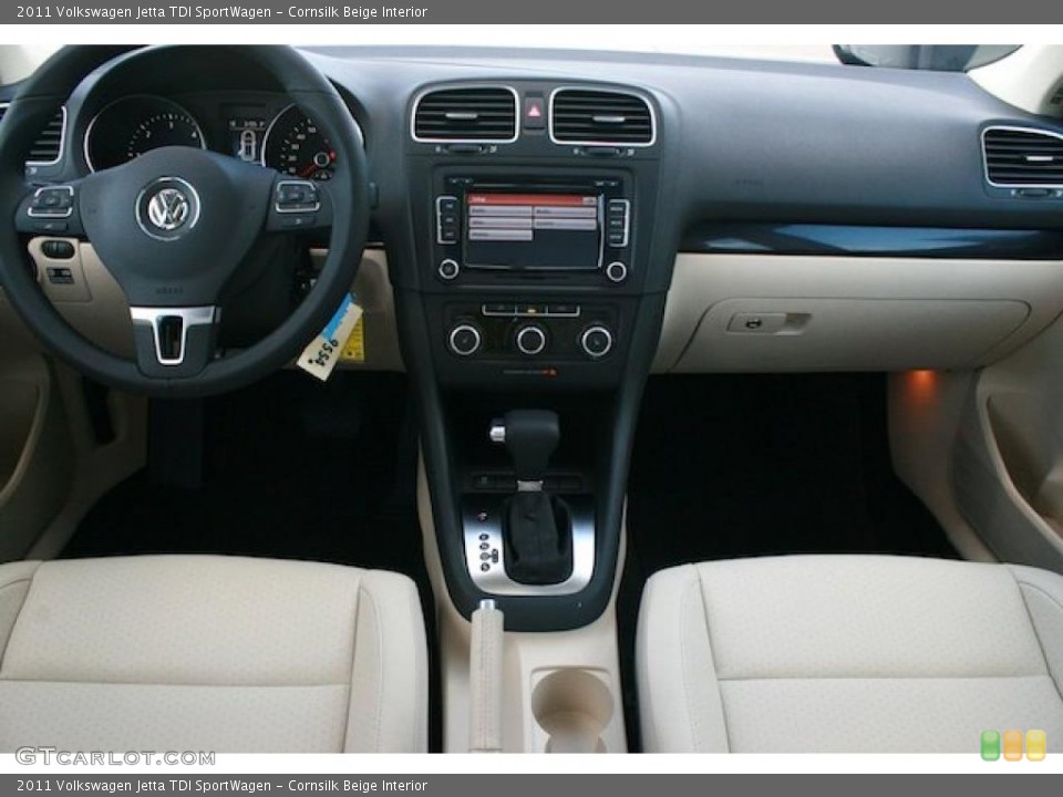 Cornsilk Beige Interior Dashboard for the 2011 Volkswagen Jetta TDI SportWagen #41532725