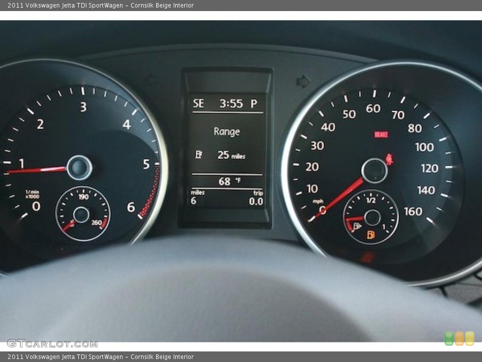 Cornsilk Beige Interior Gauges for the 2011 Volkswagen Jetta TDI SportWagen #41532757
