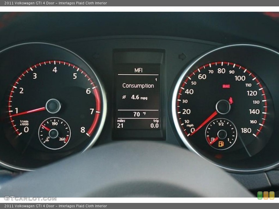 Interlagos Plaid Cloth Interior Gauges for the 2011 Volkswagen GTI 4 Door #41532877