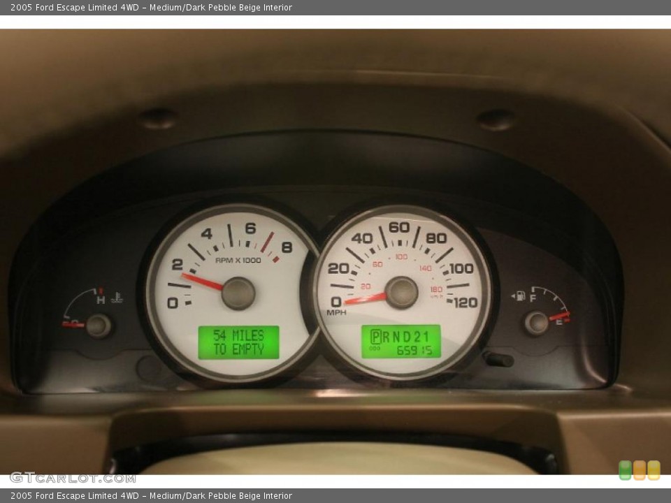 Medium/Dark Pebble Beige Interior Gauges for the 2005 Ford Escape Limited 4WD #41535432
