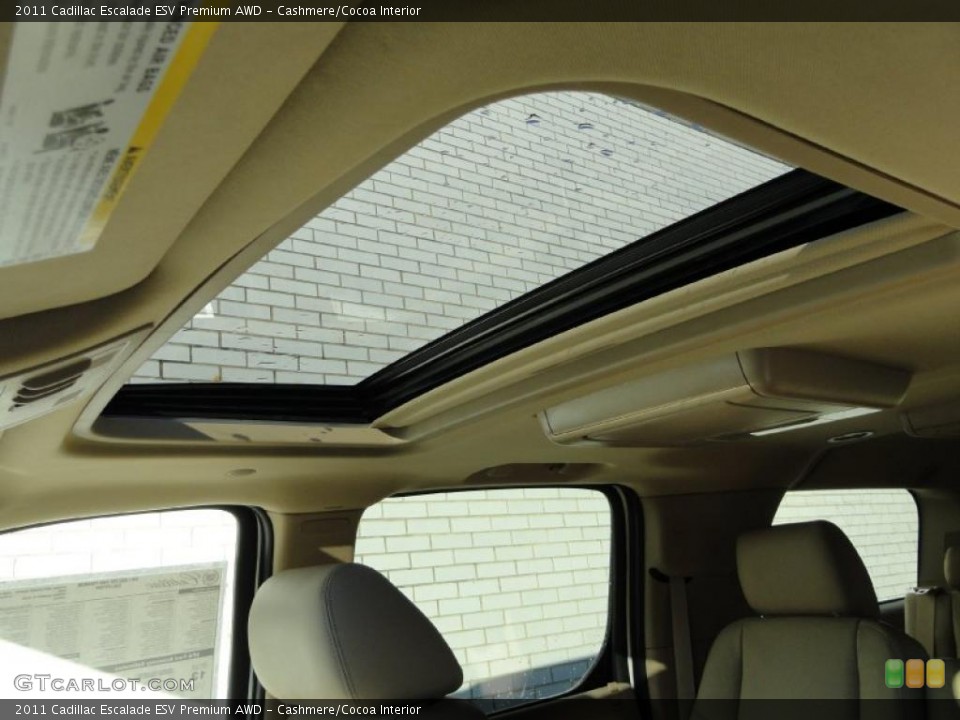 Cashmere/Cocoa Interior Sunroof for the 2011 Cadillac Escalade ESV Premium AWD #41536376