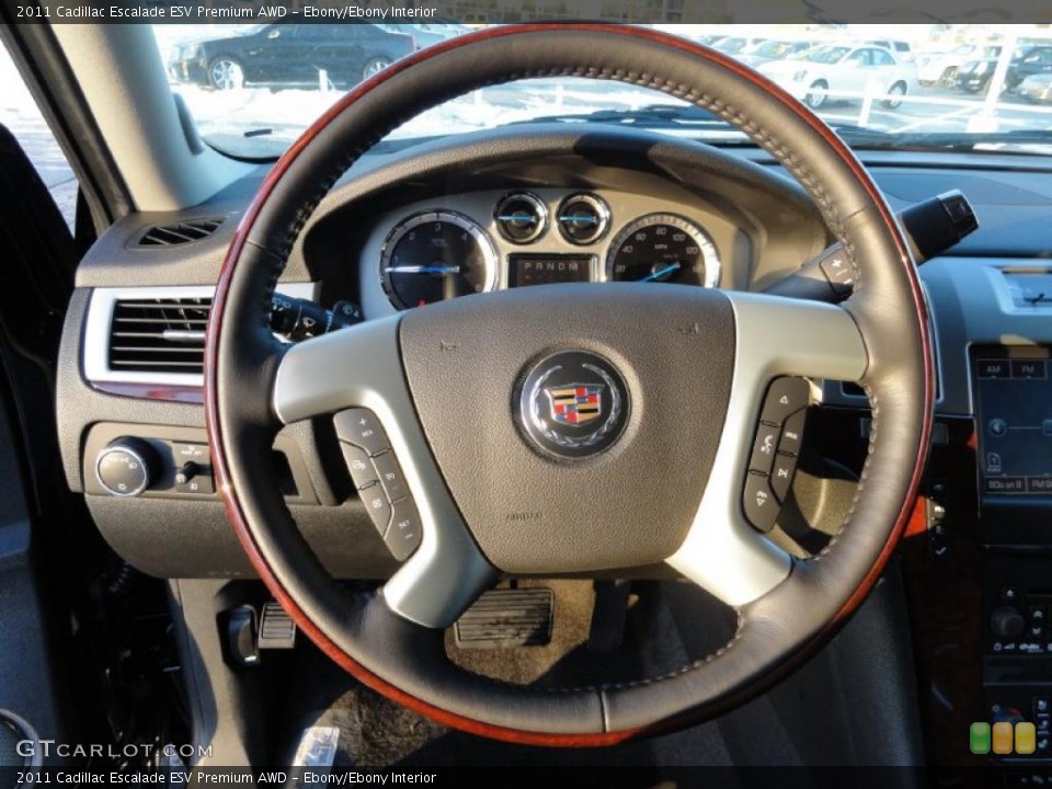 Ebony/Ebony Interior Steering Wheel for the 2011 Cadillac Escalade ESV Premium AWD #41536696
