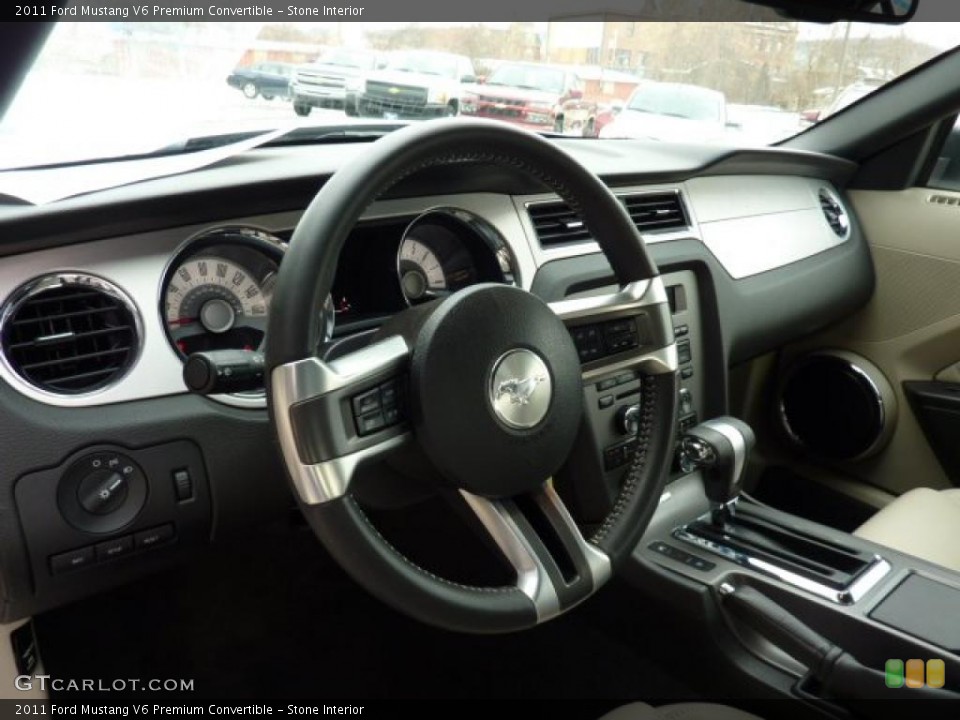 Stone Interior Prime Interior for the 2011 Ford Mustang V6 Premium Convertible #41540792