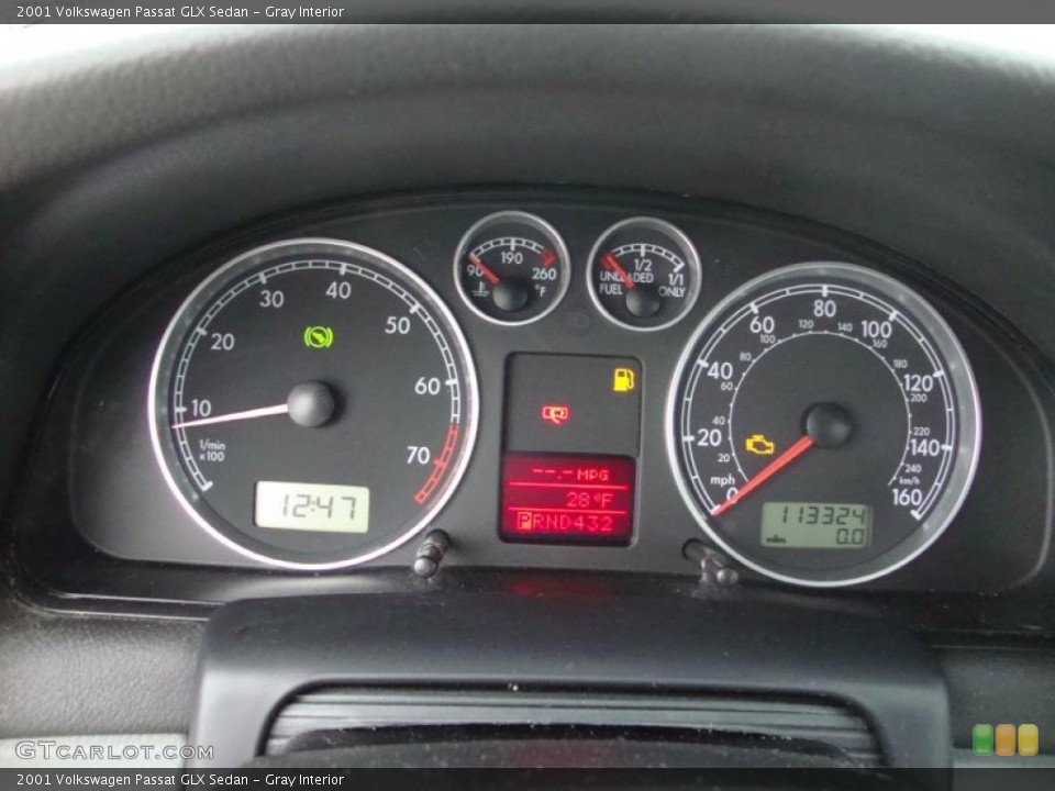 Gray Interior Gauges for the 2001 Volkswagen Passat GLX Sedan #41556034