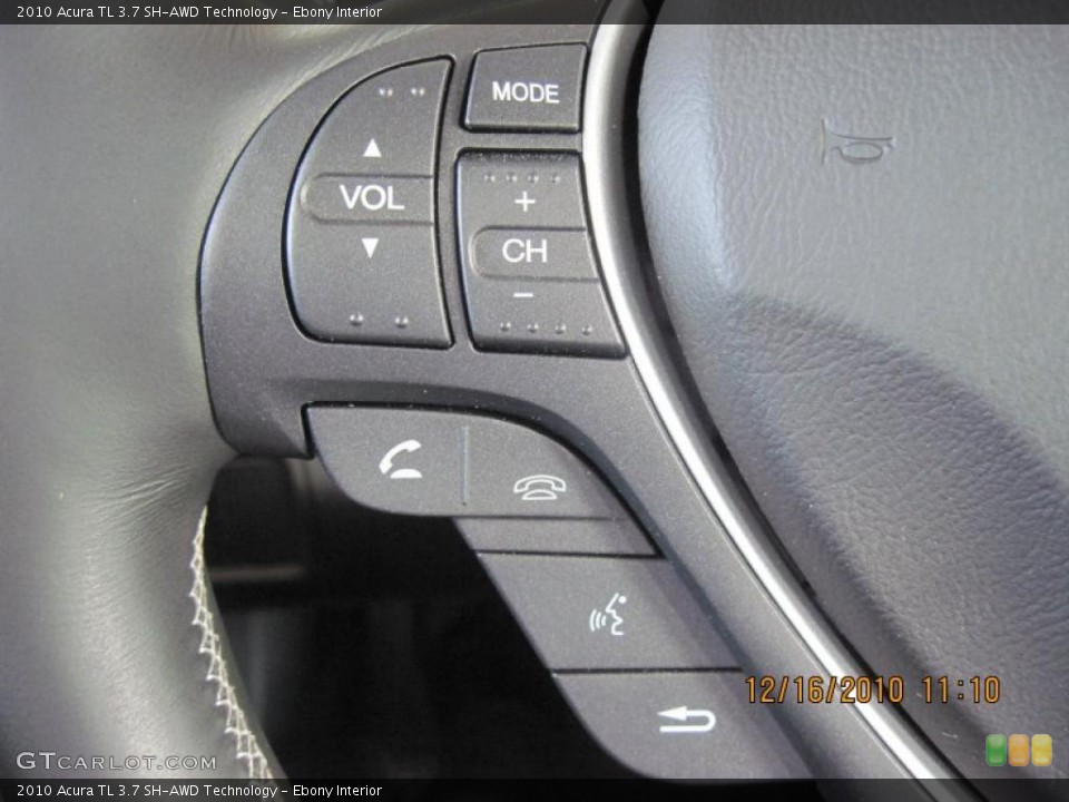 Ebony Interior Controls for the 2010 Acura TL 3.7 SH-AWD Technology #41556794