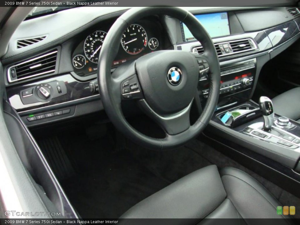 Black Nappa Leather Interior Steering Wheel for the 2009 BMW 7 Series 750i Sedan #41557006