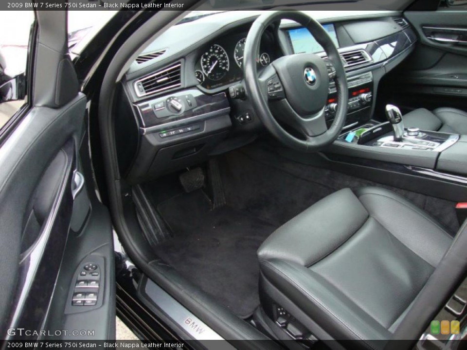 Black Nappa Leather Interior Prime Interior for the 2009 BMW 7 Series 750i Sedan #41557034