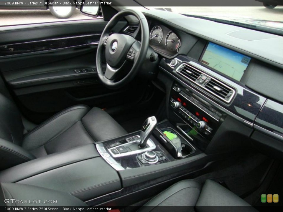 Black Nappa Leather Interior Dashboard for the 2009 BMW 7 Series 750i Sedan #41557234