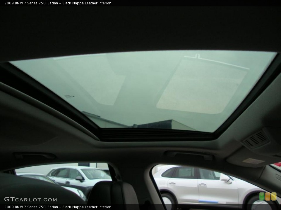 Black Nappa Leather Interior Sunroof for the 2009 BMW 7 Series 750i Sedan #41557298