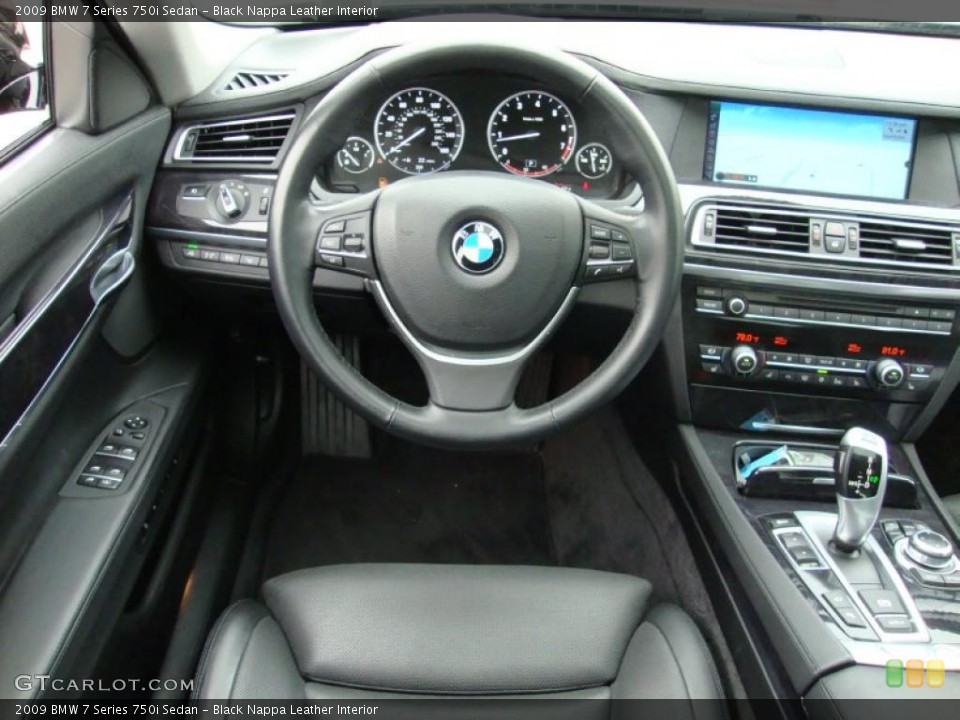Black Nappa Leather Interior Dashboard for the 2009 BMW 7 Series 750i Sedan #41557482