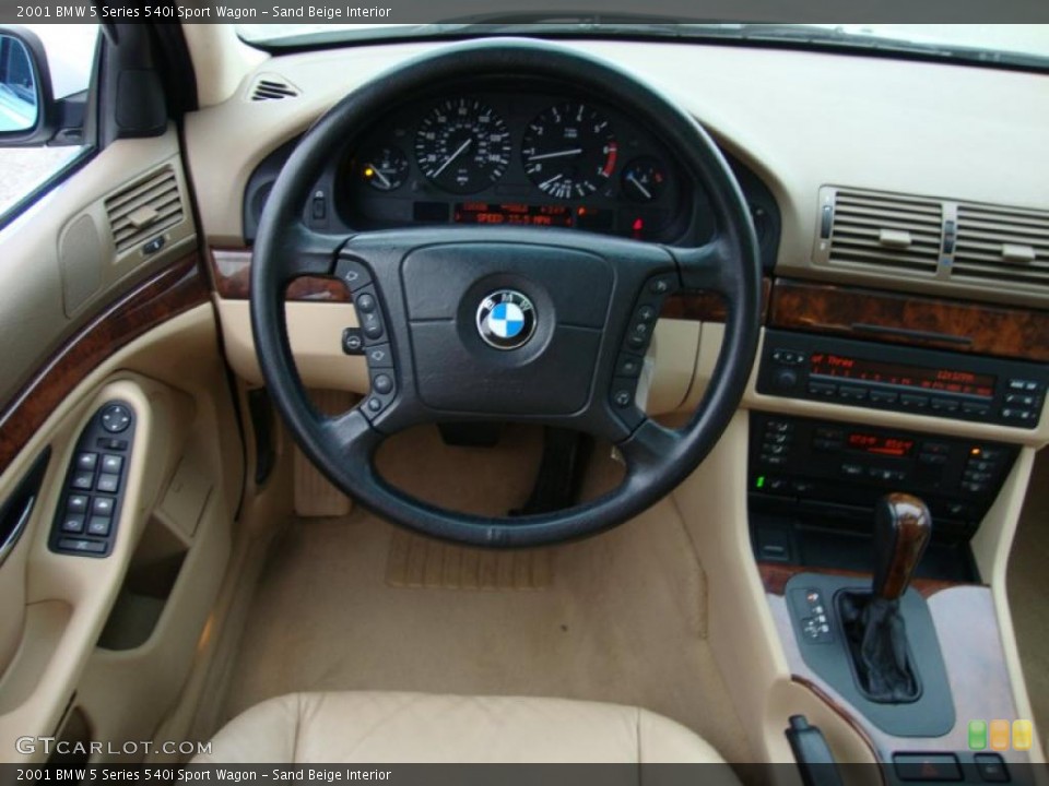Sand Beige Interior Steering Wheel for the 2001 BMW 5 Series 540i Sport Wagon #41559899