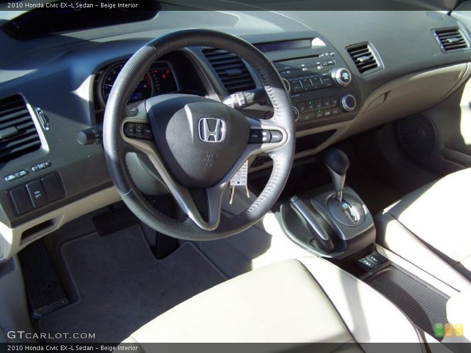 Beige Interior Prime Interior for the 2010 Honda Civic EX-L Sedan #41561575
