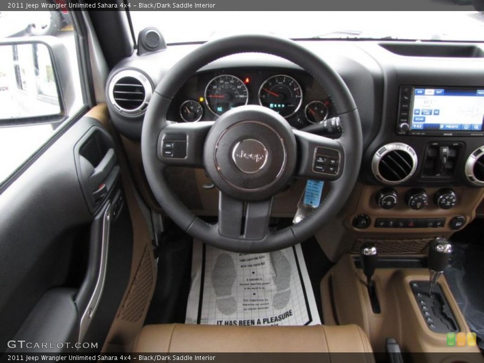 Black/Dark Saddle Interior Steering Wheel for the 2011 Jeep Wrangler Unlimited Sahara 4x4 #41562511