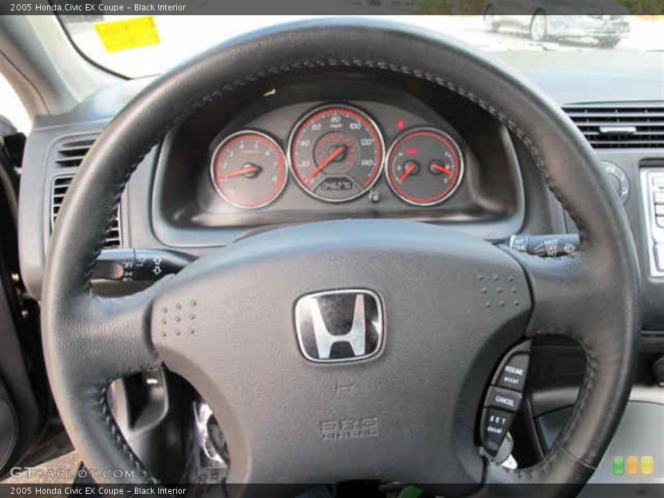 Black Interior Steering Wheel for the 2005 Honda Civic EX Coupe #41564987
