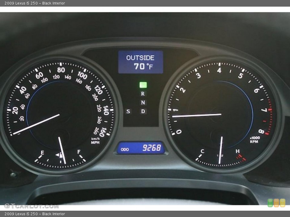 Black Interior Gauges for the 2009 Lexus IS 250 #41569607