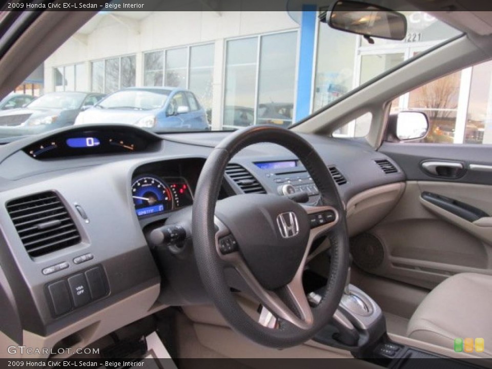 Beige Interior Dashboard for the 2009 Honda Civic EX-L Sedan #41572967