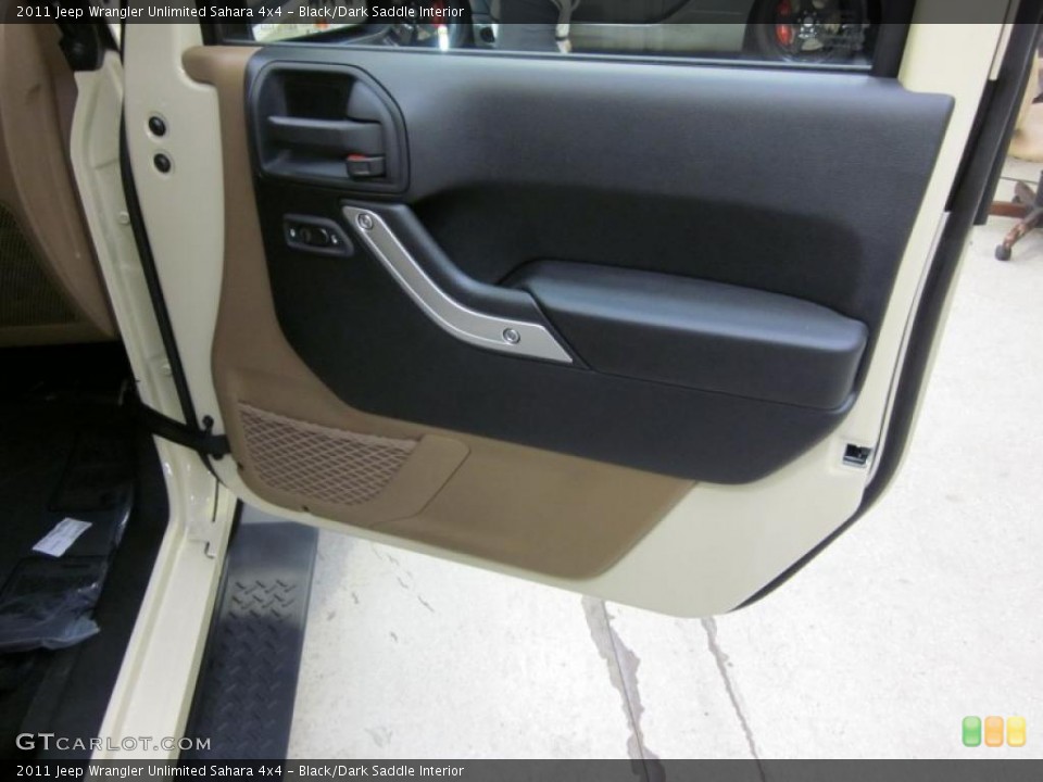 Black/Dark Saddle Interior Door Panel for the 2011 Jeep Wrangler Unlimited Sahara 4x4 #41575491