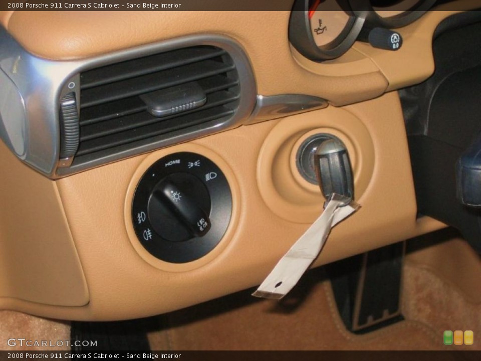 Sand Beige Interior Controls for the 2008 Porsche 911 Carrera S Cabriolet #41579559