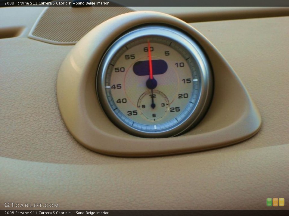 Sand Beige Interior Gauges for the 2008 Porsche 911 Carrera S Cabriolet #41579651
