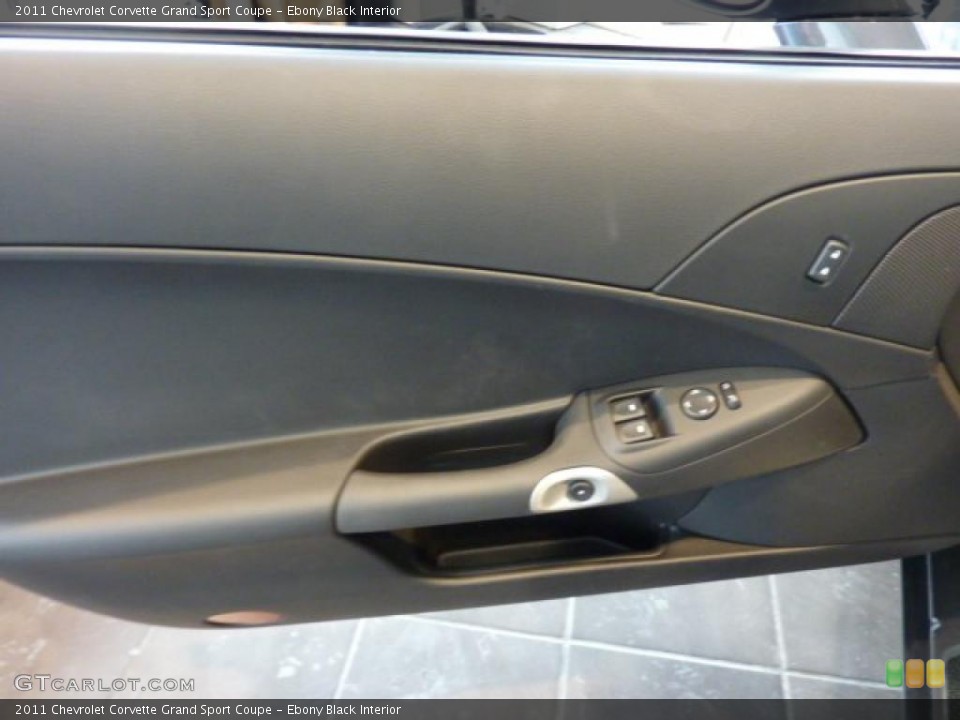 Ebony Black Interior Door Panel for the 2011 Chevrolet Corvette Grand Sport Coupe #41582357