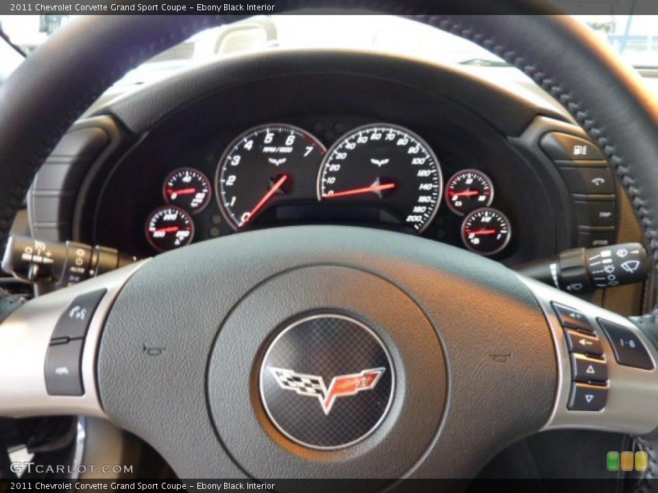 Ebony Black Interior Controls for the 2011 Chevrolet Corvette Grand Sport Coupe #41582427
